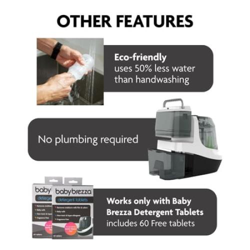 Baby Brezza Bottle Washer Pro - Baby Bottle Washer, Sterilizer   Dryer - All in One Machine Cleans Bottles, Pump Parts, & Sippy Cups - Replaces Hand Washing, Bottle Brushes and Drying Racks