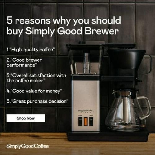 Black SimplyGoodCoffee Brewer - The best automatic drip coffee flavor possible at the flip of a switch