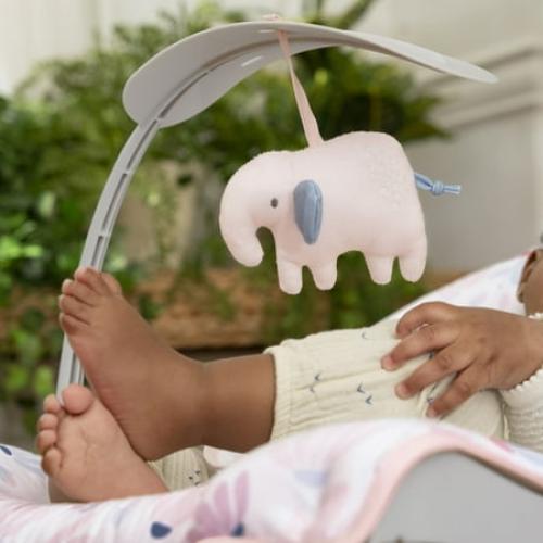 Ingenuity Keep Cozy 3-in-1 Baby Bouncer Seat & Infant to Toddler Rocker - Burst (Pink)