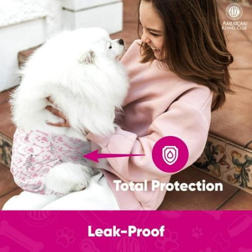 American Kennel Club Female Dog Wrap, Disposable Diapers with Wetness Indicator, Large, 50 Count