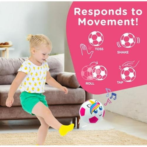 Move2Play, Hilariously Interactive Toy Soccer Ball with Music and Sound Effects, Ball for Toddlers, Birthday Gift for Boys and Girls 1, 2, 3  Years Old