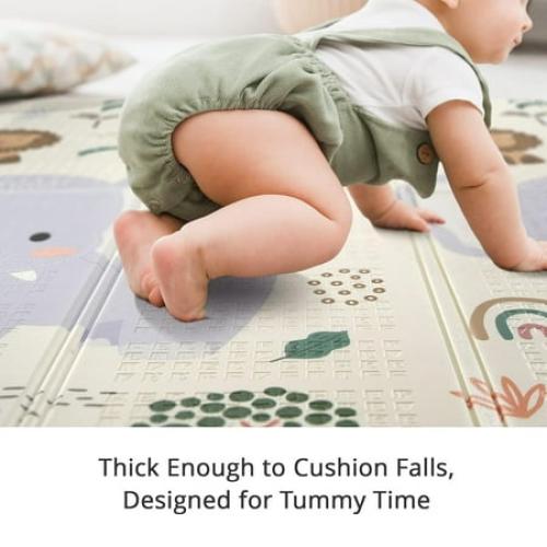 79x71 Extra Large Baby Play Mat for Floor, Foldable Foam Playmat for Babies 0-12 Months & Kids, Non-Toxic Waterproof Baby Mat for Floor, Thick Playpen Mat for Tummy Time Crawling