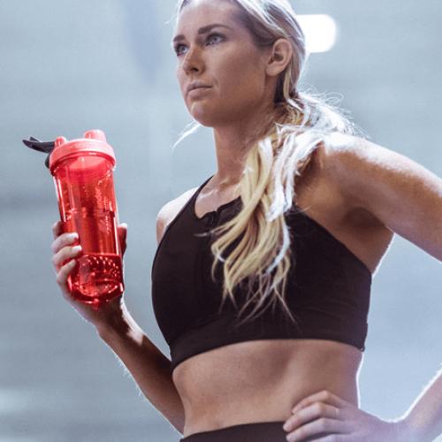 BlenderBottle Pro Series 32 oz Black Solid Print Shaker Cup with Wide Mouth and Flip-Top Lid