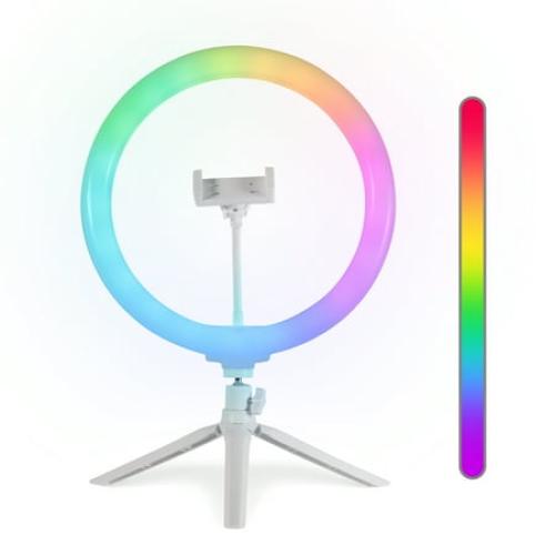 Vivitar 12 Full Color 3D Ring Light with Tripod and Adjustable Ball Head, Black