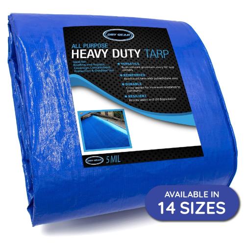 Tarps Heavy Duty Waterproof 16x20 - All Purpose 5 MIL Tarp - High Durability 16x20 Tarp - Construction Rain Shelter Outdoor Cover and Camping Use