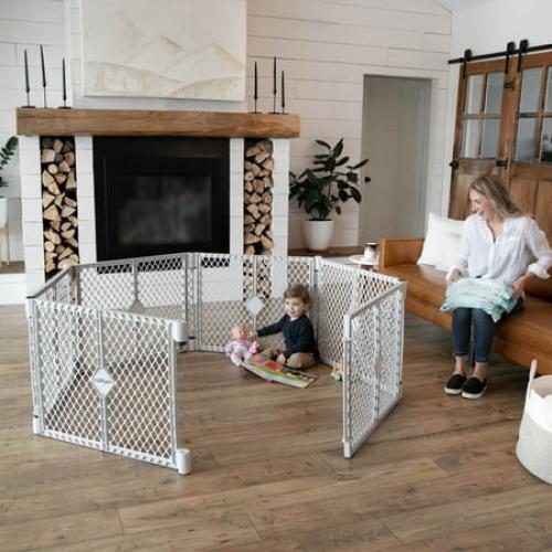 Toddleroo by North States Superyard Explorer Baby Play Yard, Gray Plastic