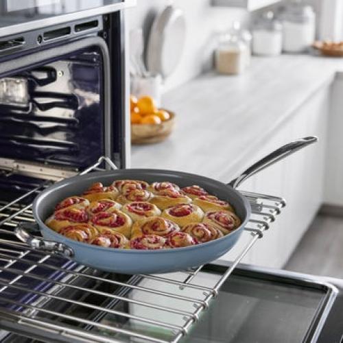 GreenPan The Big Fry 14” Pan with Helper Handle ‼️color taupe‼️