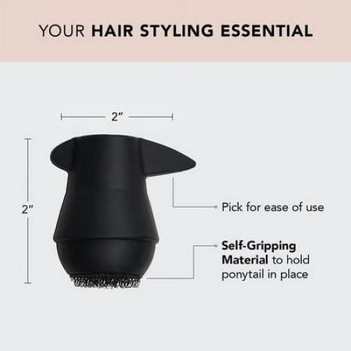 Kitsch Pro Ponyfull Hair Accessory, Ponytail Holder, Hair Tie (Dark Brunette, Black)