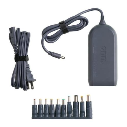 onn 90W Laptop Charger with 10 Interchangeable Tips, 10 ft Power Cord for HP, Dell, Lenovo, laptop