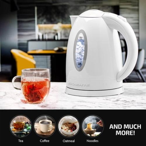 Ovente 1.7 Liter BPA Free Cordless Electric Kettle, White (KP72W)