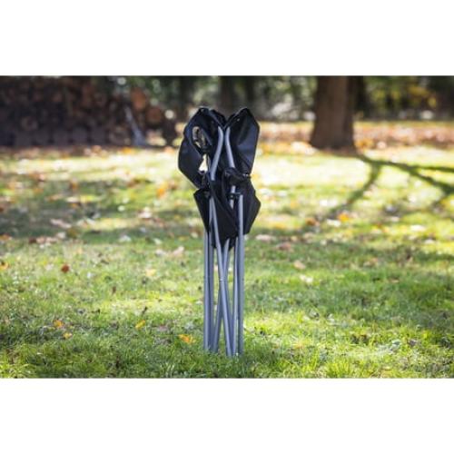 Ozark Trail Basic Quad Folding Camp Chair with Cup Holder, Black