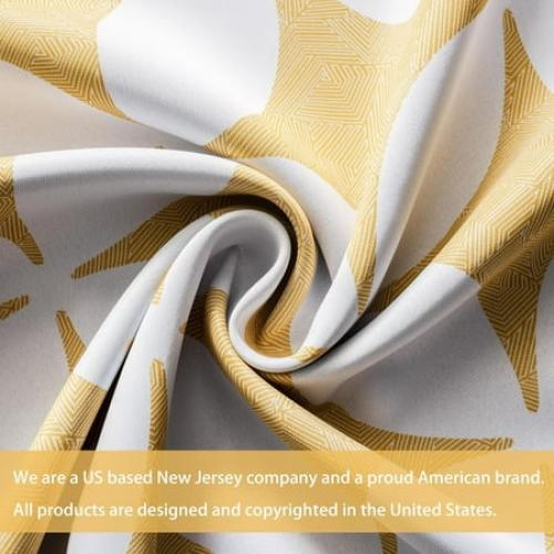 DriftAway Amelia Retro Geo Pattern Round Circle Star Print Blackout Valance Rod Pocket Curtain