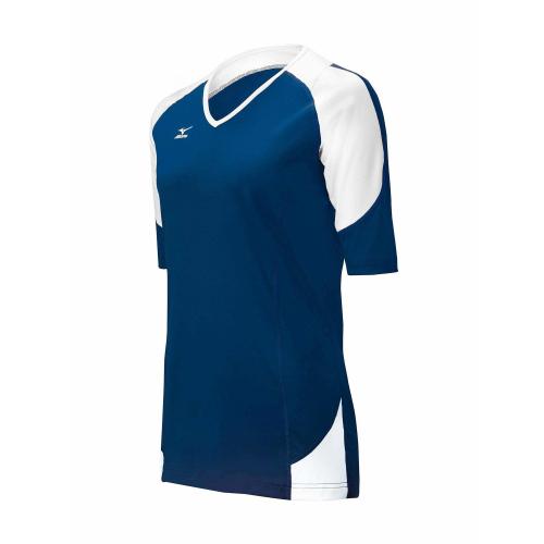 Mizuno Women's Classic Laguna Mid Sleeve Jersey Navy/White Small