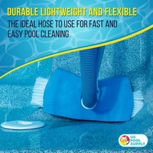 U.S. Pool Supply 1-1/2 x 25 Foot Professional Above Ground Swimming Pool Vacuum Hose with Swivel Cuff - Removable Cuff, Cut to Fit - Compatible with Filter Pumps, Filtration Systems, Chlorinators