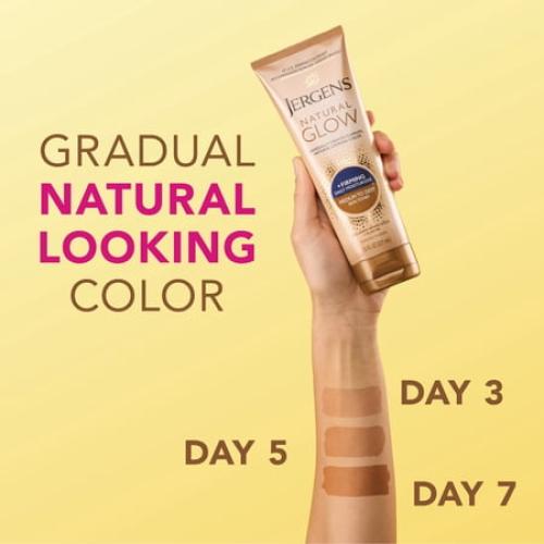 Jergens Natural Glow Firming Daily Moisturizer Medium to Tan Sunless Self Tanner Lotion, 7.5 oz