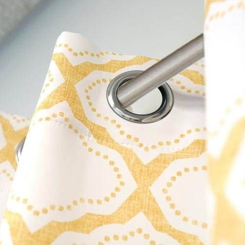 Driftaway Geo Trellis Room Darkening Grommet Unlined Window Curtains, Set Of Two Panels, Each 52ÂX84Â (Gray)