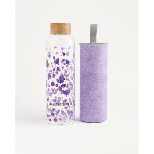 Waterdrop BPA Free Glass Water Bottle,Insulating Neoprene Sleeve/Bamboo Screw Cap, Boost, 20 fl oz