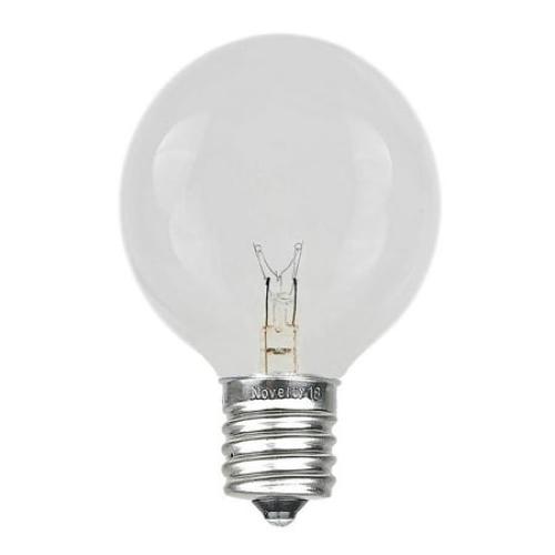 Set of 24 Color Green Novelty Lights Clear G50 Globe Hanging Outdoor String Light Replacement Bulbs E17 Intermediate Base 7 Watt