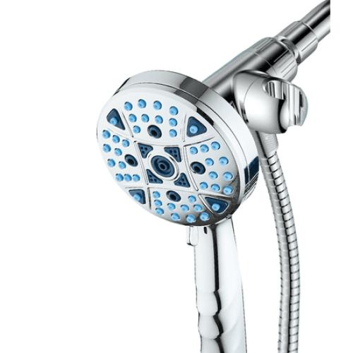 Magneton by AquaCare - High-pressure 8-setting Luxury Handheld Showerhead with Antimicrobial Nozzles, Space-age Socket-Lock Magnetic Docking and Dual-height Overhead Bracket