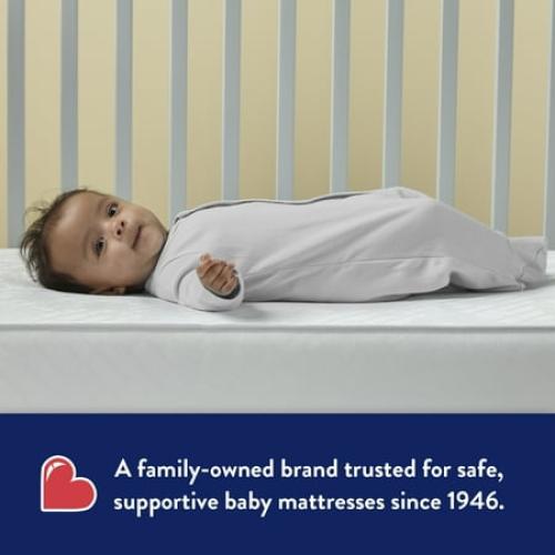 Kolcraft Pediatric 800 Extra Firm Ultra Deluxe Crib Mattress and Toddler Mattress, 80 Coil White