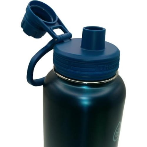 ThermoFlask Stainless Steel Water Bottle, 40 Fluid Ounce (2 Pack) (Blue/Silver)