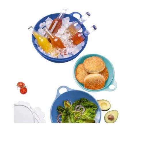 Tupperware Thatsa Bowl Set, Blue MISSING SMALL BLUE BOWL