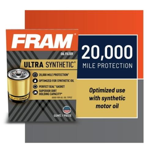 FRAM Ultra Synthetic Oil Filter, XG9688, 20K mile Replacement Filter for Select Hyundai, Kia Vehicles