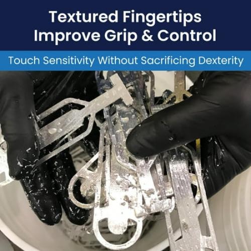 Adenna DLG675 DARK LIGHT Black Nitrile (PF) Exam Gloves, Medium, Box of 100