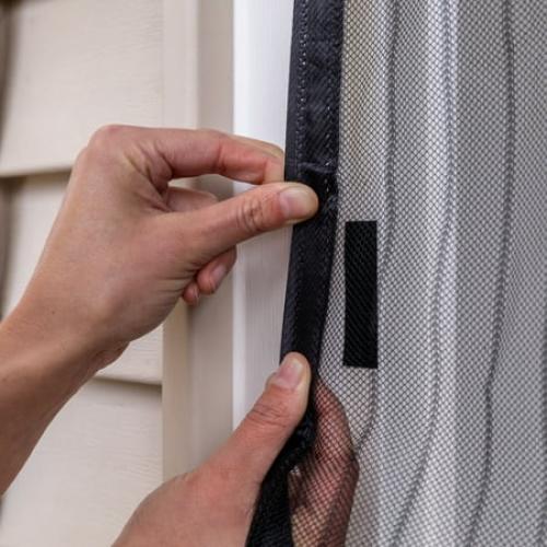 Duck Brand 86 in. x 39 in. Hands-Free Magnetic Mesh Screen Door