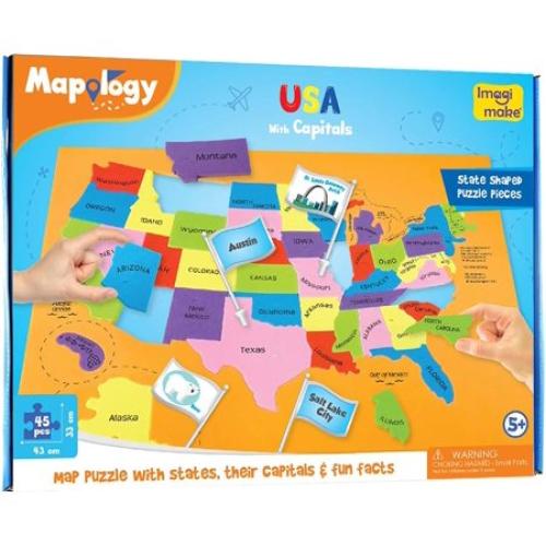 Imagimake Mapology Puzzle Map of The United States - Learn States, Capitals & Fun Facts | USA Geography Jigsaw Floor Puzzles Learning Games for Kids 5