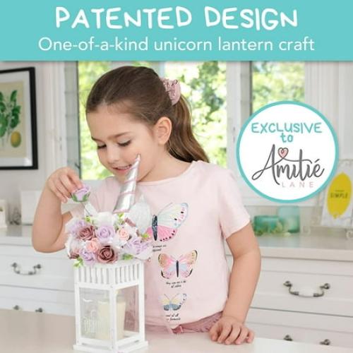 Amitie Lane DIY Unicorn Lantern Craft Kit, Night Light, Bedroom Décor, Arts And Craft Kit, Girls Age 6