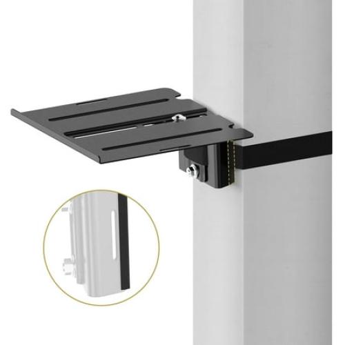 ZeboZap DIY Floating Shelf for Soundbars & Consoles | No Drill Pole Mount | Weatherproof | Black