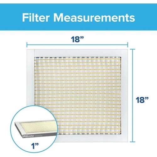 Filtrete Air Filter, MPR 300, MERV 5, Clean Living Basic Dust 3-Month Pleated 1-Inch Air Filters, 6 Filters, White