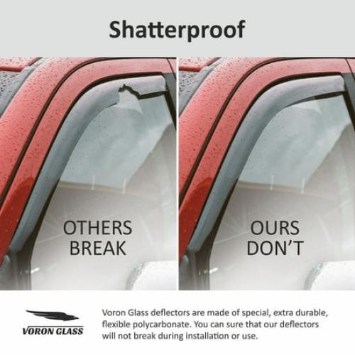 Voron Glass in-Channel Extra Durable Rain Guards for Dodge Durango 2011-2024, Window Deflectors, Vent Window Visors, 4 Pieces - 200486