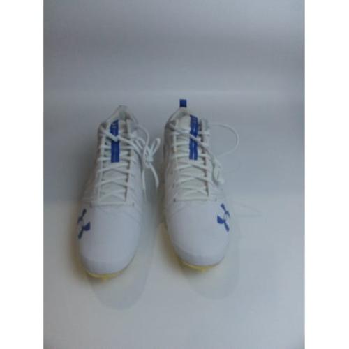 Size 15    UA UCLA Team Nitro Mid MC football cleats White-Gold-Blue