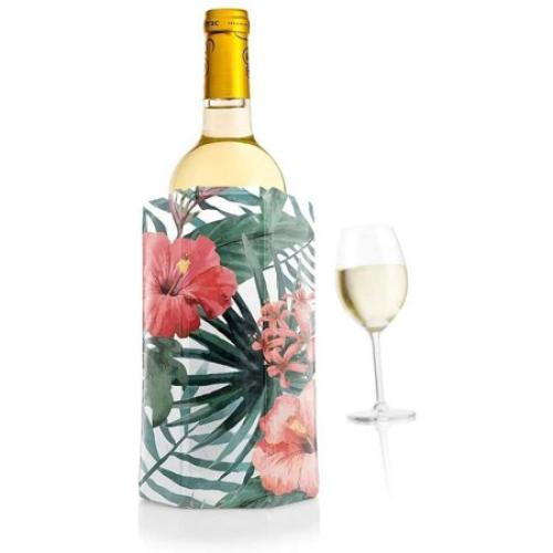 Vacu Vin Active Cooler Wine Chiller - Reusable, Flexible Wine Bottle Cooler - Floral Print - Wine Cooler Sleeve For Standard Size Bottles - Insulated Wine Bottle Chiller to Keep Wine Cold