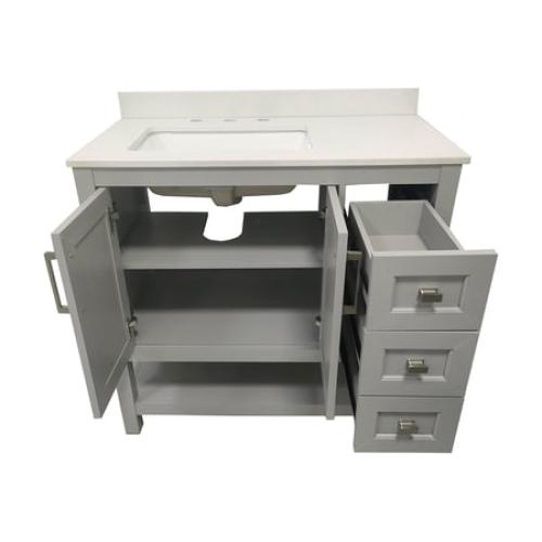 Flash Furniture Vega - Vanity cabinet - 3 drawers - 2 shelves - 2 doors - fiberboard - gray