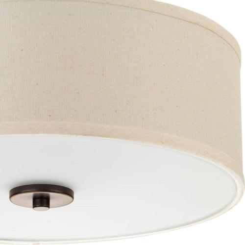 Progress Lighting Inspire Collection 13 in. 2-Light Antique Bronze Kitchen Transitional Ceiling Light Drum Flush Mount