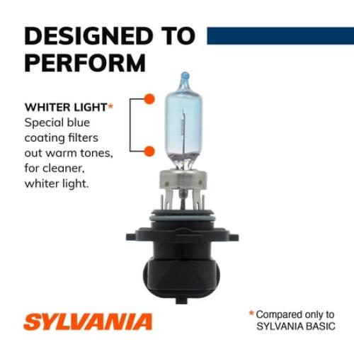 Sylvania 9005 SilverStar Halogen Headlight Bulb, 2 Pack, Compatible with Multiple Cars
