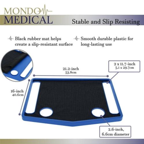 Mondo Medical 16 x 21in No Slip Walker Tray for Folding Walker with Cup Holder