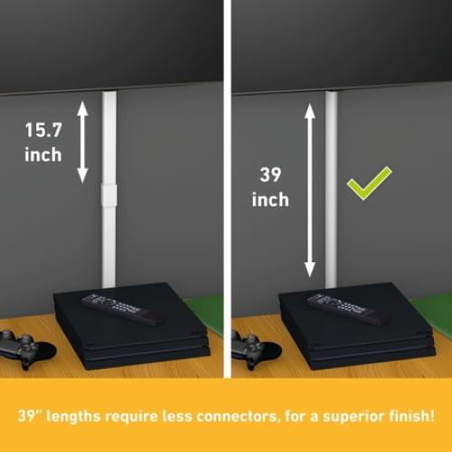 D-Line Black Half Round Cord Cover Pack, 0.78x0.39in, 4x 39in Lengths