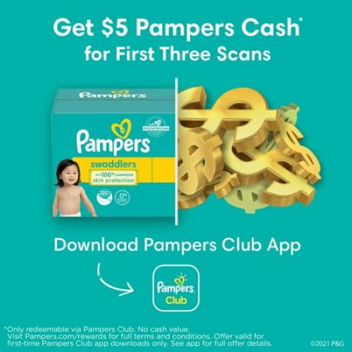 Pampers Swaddlers Soft and Absorbent Diapers, Size 5, 104 Count