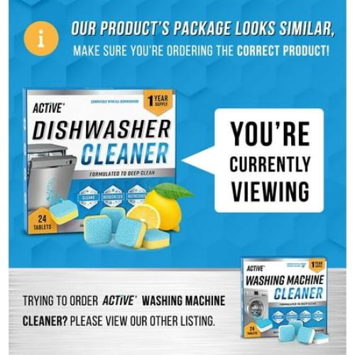 Dishwasher Cleaner And Deodorizer - Descaler To Deep Clean Dish Washer Removes Limescale - 24 Pack Tablets