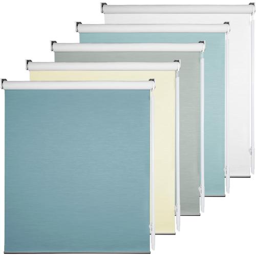 100% Blackout Roller Window Shades Striped Jacquard Window Blinds with Thermal Insulated UV Protection Waterproof Fabric Roll up and Down Shades Home(Midnight Blue - 44 W x 72 H)