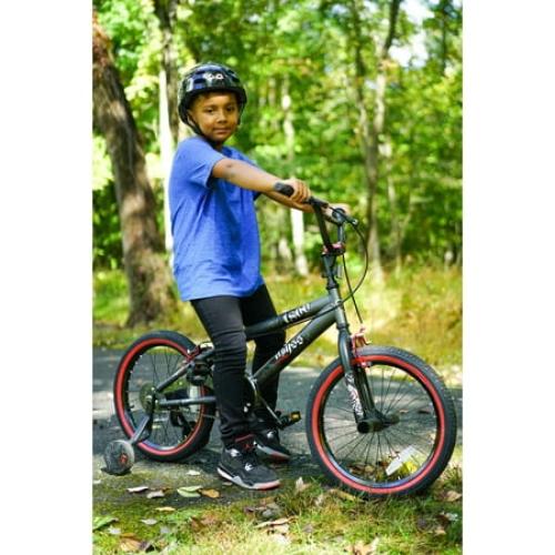 Kent 18 In. Abyss Boy's Freestyle BMX Bike, Charcoal Gray NEEDS FRONT WHEEL REPLACEMENT