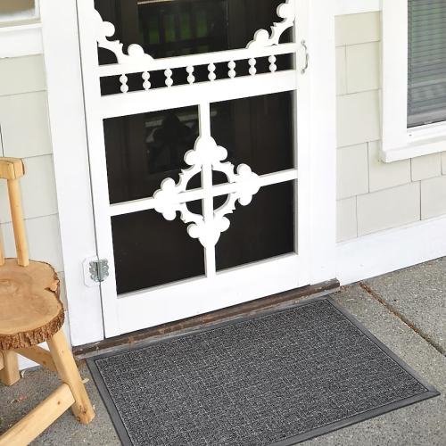 Project Source 36-in x 60-in Gray/Silver Non-Slip Grip Indoor or outdoor Door Mat