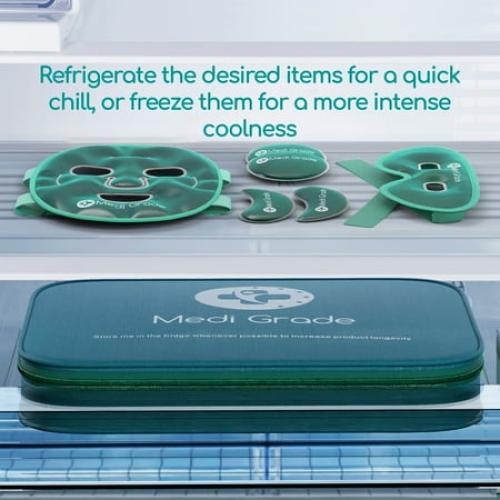 Medi Grade Adult Cooling Mask – Ice Face and Eye Mask with Chillgel for Puffy Eyes & Migraine Relief