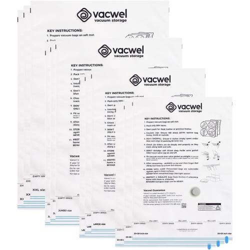 12-Pack Variety - Vacuum Storage Bags for Clothes Packing & Storage - Strong Vacuum Space Bags for Comforter Quilt & Mattress Topper Compression - Premium Sealing Solutions in XXL Jumbo L M Sizes