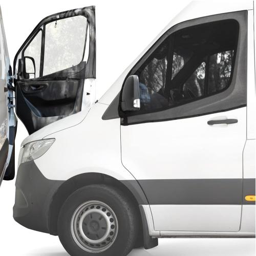 Living in a Bubble Magnetic Bug Screen for Front Doors (Pair) Universal Size for Sprinter Metris Ford Transit and Other Vans & Cars - Car Living Essentials & Van Life Accessories