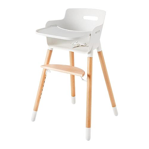 White Fodoss 3-in-1 Wooden High Chair for Babies and Toddlers,Convertible Easy Clean Infant Highchair,Modern Design Silla para Comer De Bebe